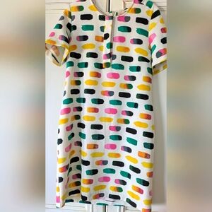 Gibson And Latimer Colorful Day Dress With Exposed Back Zipper Size M